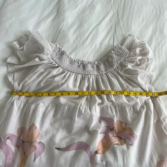 Anthropologie Maeve Pia Binazzi Tiered Off the Shoulder Pink Maxi Dress, Small - Picture 10 of 15